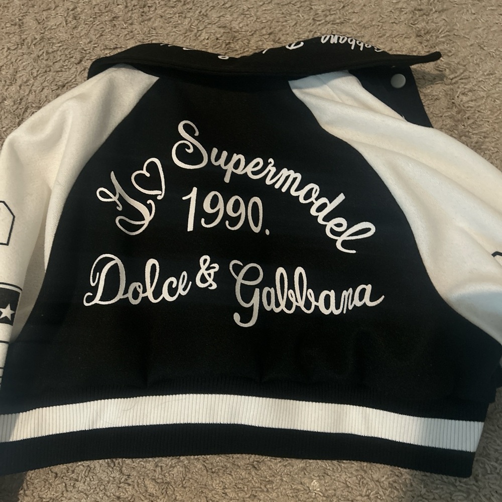 Dolce & Gabbana White Sleeve with Black Graphics